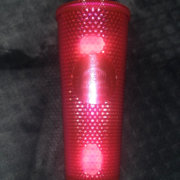 Starbucks Holiday 2019 Neon Pink Studded Cold Cup - Picture 2 of 3